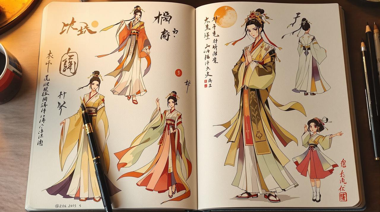 妖精漫画网番友圈：【手绘】用词牌为灵感画了一组动漫角色设计